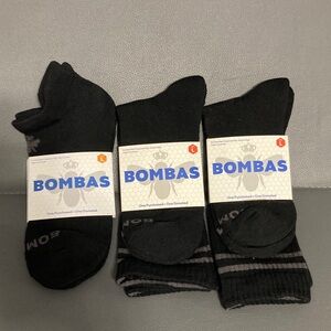 Bombas 3 pack Men's Black Socks size Large